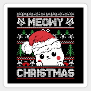 Meowy Christmas Funny Christmas Sticker